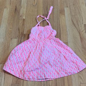 Crewcuts Pink Halter Dress with Seahorse Pattern Kids 6